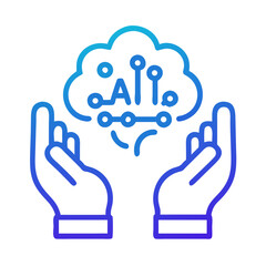 Obraz premium Hands Holding Cloud Icon Representing AI Cloud Services and Intelligent Data Support