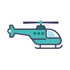 Helicopter Side View Icon Representing Air Lift Transportation and Aerial Mobility