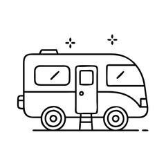 rv camper icon, rv camper vector illustration-simple illustration of rv camper, perfect for rv camper logos and icons