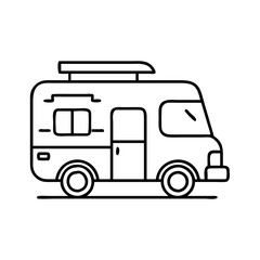 rv camper icon, rv camper vector illustration-simple illustration of rv camper, perfect for rv camper logos and icons