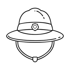 safari hat with badge icon, safari hat with badge vector illustration-simple illustration of safari hat with badge, perfect for safari hat with badge logos and icons