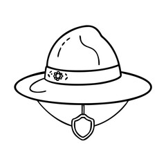 safari hat with badge icon, safari hat with badge vector illustration-simple illustration of safari hat with badge, perfect for safari hat with badge logos and icons