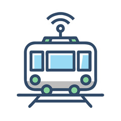 Light Rail Vehicle Icon Representing Regional Transit and Urban Transportation