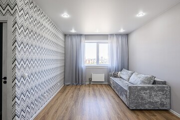 standard interior apartment. living room with sofa