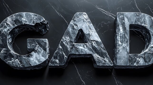 Stone Letters GAD 3D Render Abstract Dark Marble Background