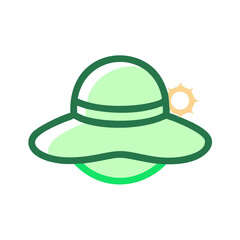Sun Hat Icon Representing Summer Fashion and Sun Protection