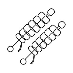 shish kebab skewers icon, shish kebab skewers vector illustration-simple illustration of shish kebab skewers, perfect for shish kebab skewers logos and icons