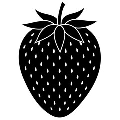 Food strawberry silhouette vector illustrator 