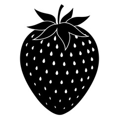 Food strawberry silhouette vector illustrator 
