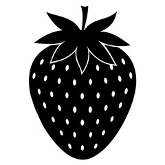 Food strawberry silhouette vector illustrator 