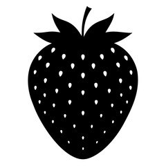 Food strawberry silhouette vector illustrator 