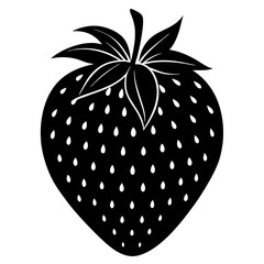 Food strawberry silhouette vector illustrator 