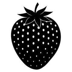 Food strawberry silhouette vector illustrator 