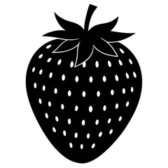 Food strawberry silhouette vector illustrator 