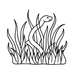 snake in grass icon, snake in grass vector illustration-simple illustration of snake in grass, perfect for snake in grass logos and icons