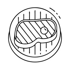 steak on a grill icon, steak on a grill vector illustration-simple illustration of steak on a grill, perfect for steak on a grill logos and icons