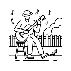 street musician icon, street musician vector illustration-simple illustration of street musician, perfect for street musician logos and icons