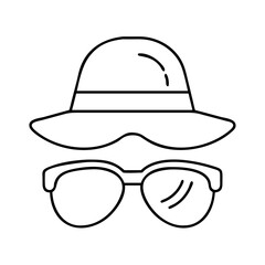 sunhat and sunglasses icon, sunhat and sunglasses vector illustration-simple illustration of sunhat and sunglasses, perfect for sunhat and sunglasses logos and icons