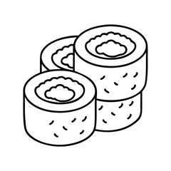 sushi roll icon, sushi roll vector illustration-simple illustration of sushi roll, perfect for sushi roll logos and icons