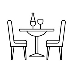 table for two icon, table for two vector illustration-simple illustration of table for two, perfect for table for two logos and icons