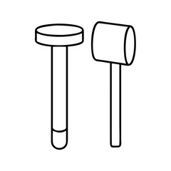 tent peg and mallet icon, tent peg and mallet vector illustration-simple illustration of tent peg and mallet, perfect for tent peg and mallet logos and icons