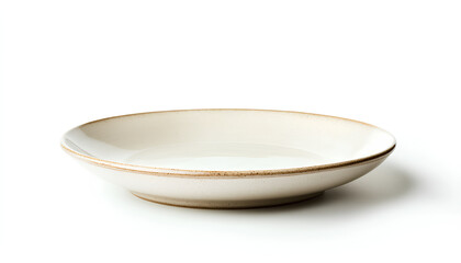 Beautiful ceramic plate isolated on white. Cooking utensil