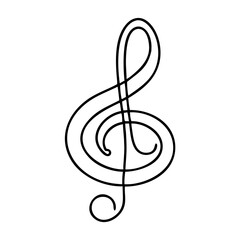 treble clef icon, treble clef vector illustration-simple illustration of treble clef, perfect for treble clef logos and icons