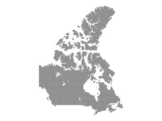Dotted map of Canada XL