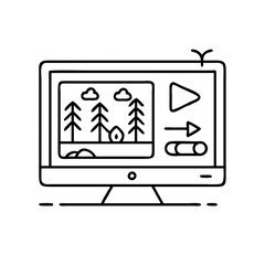 tv with a nature documentary icon, tv with a nature documentary vector illustration-simple illustration of tv with a nature documentary, perfect for tv with a nature documentary logos and icons