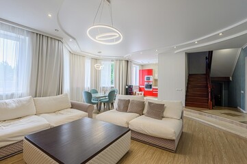 standard interior apartment. living room with sofa