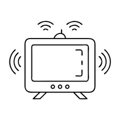 tv with sound waves icon, tv with sound waves vector illustration-simple illustration of tv with sound waves, perfect for tv with sound waves logos and icons