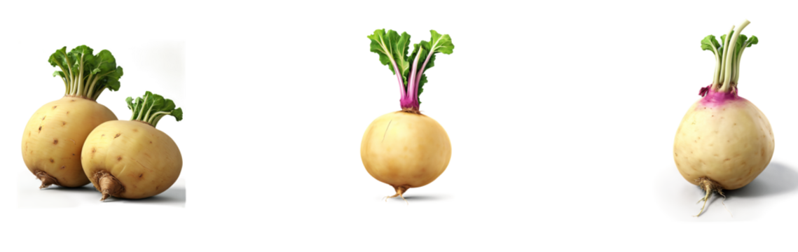 A set of rutabaga illustrations, cut out in PNG format with a transparent background. Rutabagas are high in fiber, vitamins, support digestion, boost immunity, and promote heart health.

