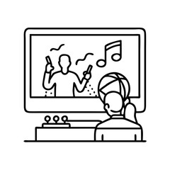 watching a concert on tv icon, watching a concert on tv vector illustration-simple illustration of watching a concert on tv, perfect for watching a concert on tv logos and icons