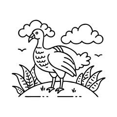 wild turkey in field icon, wild turkey in field vector illustration-simple illustration of wild turkey in field, perfect for wild turkey in field logos and icons
