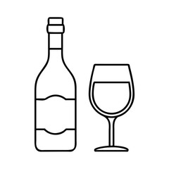 wine bottle and glass icon, wine bottle and glass vector illustration-simple illustration of wine bottle and glass, perfect for wine bottle and glass logos and icons