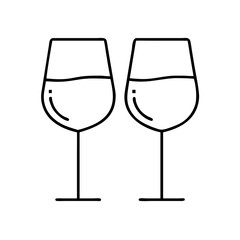 wine glass icon, wine glass vector illustration-simple illustration of wine glass, perfect for wine glass logos and icons