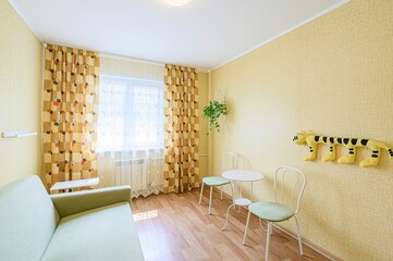 standard interior apartment. living room with sofa
