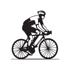 Naklejka premium silhouette of a cyclist on a bicycle