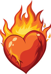 Burning heart Vector 