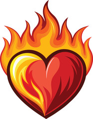 Burning heart Vector 