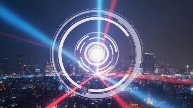 City night seen lens of synesthesia sound glowing bokeh pulses, lights breathe unseen beat, multi-colored halos, everything focus rhythmically alive, atmospheric haze, surreal hypnotic