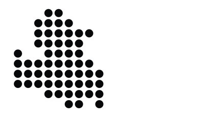 Symbol Map Of the City Achern (Germany) showing the city with a pattern of just a few black dots
