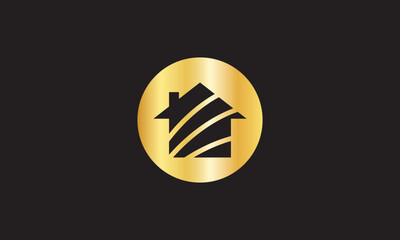 Luxury Golden Real Estate Logo Design – Premium House Icon