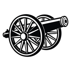 Fototapeta premium Old cannon silhouette Vector illustration