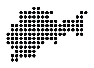 Symbol Map Of the City Bad Hersfeld (Germany) showing the city with a pattern of just a few black dots