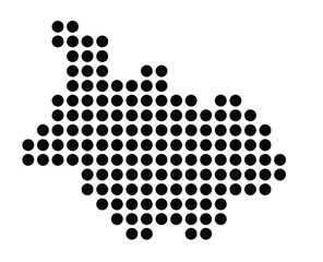 Symbol Map Of the City Bernburg (Saale) (Germany) showing the city with a pattern of just a few black dots