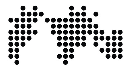 Symbol Map Of the City Biberach an der Riß (Germany) showing the city with a pattern of just a few black dots