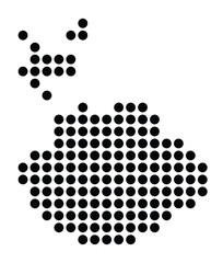 Symbol Map Of the City Bruchsal (Germany) showing the city with a pattern of just a few black dots