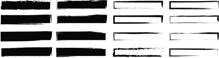 Ink Brush Stroke Elements – Grunge Circles, Squares, and Frames