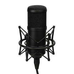 Essential black condenser microphone with shock mount for capturing professional-grade studio audio recordings.
